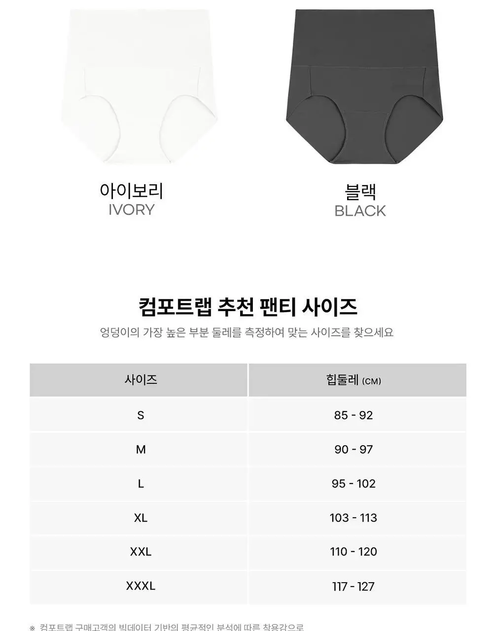 [컴포트랩] 듀얼 쿨 하이웨이스트 팬티 4colors / 6Size 상세페이지 31